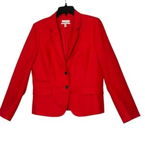 J. Crew Schoolboy Red 100% Linen Blazer Jacket Womens 12 Preppy Suiting Career